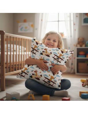 Bawełniana Poszewka Na Poduszkę – Zwierzaki w Przestworzach