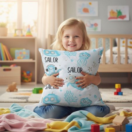 Bawełniana Poszewka Na Poduszkę – Wesoła Ekipa z Głębin