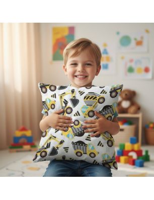 Szycie z pasją|Bawełniana Poszewka Na Poduszkę – Mały Operator Koparki|Poszewki Bawełniane|SZYCIE Z PASJĄ