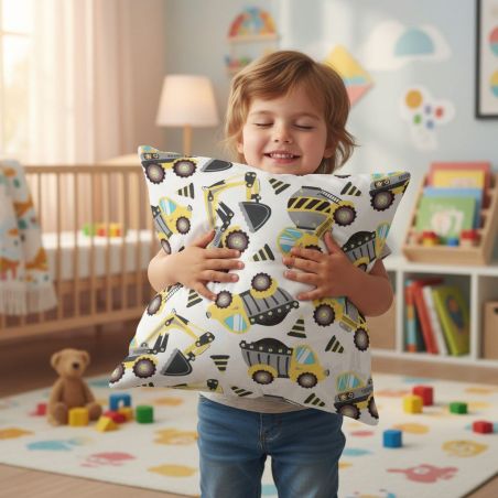 Bawełniana Poszewka Na Poduszkę – Mały Operator Koparki