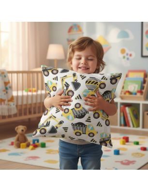 Bawełniana Poszewka Na Poduszkę – Mały Operator Koparki