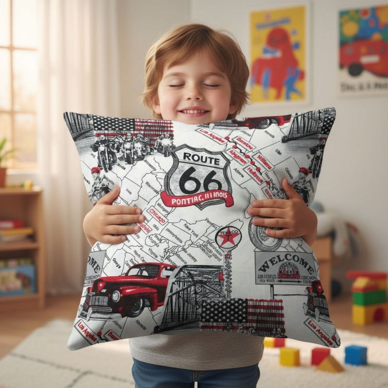 Bawełniana Poszewka Na Poduszkę – Route 66 Amerykańska Przygoda