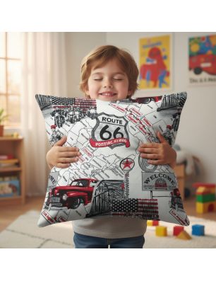 Bawełniana Poszewka Na Poduszkę – Route 66 Amerykańska Przygoda