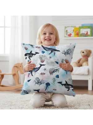 Bawełniana Poszewka Na Poduszkę – Podwodny Świat Wielorybów