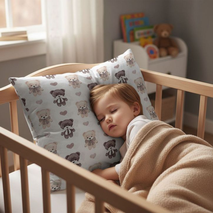 Bawełniana Poszewka Na Poduszkę –  Misie do Przytulania