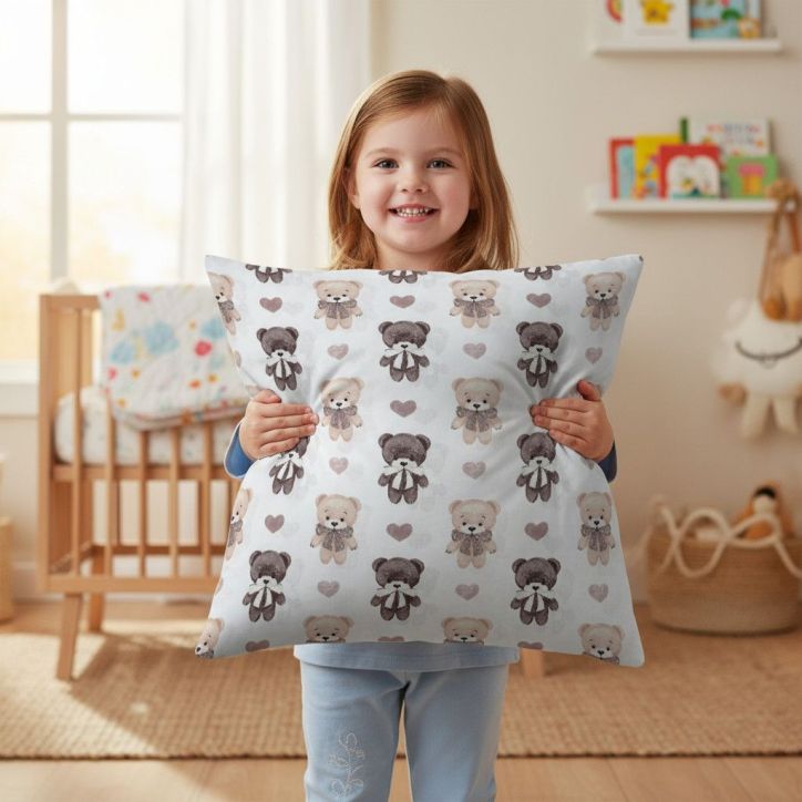 Bawełniana Poszewka Na Poduszkę –  Misie do Przytulania