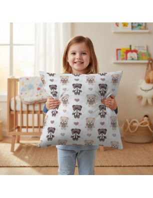 Bawełniana Poszewka Na Poduszkę –  Misie do Przytulania