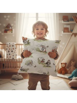 Bawełniana Poszewka Na Poduszkę – Leśne Szaleństwo na Kółkach