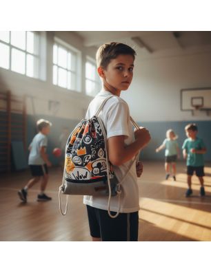 Szycie z pasją|Plecak Graffiti - Miejski Worek Wodoodporny z Kieszonką|Plecaki Szkolne dla Młodzieży|SZYCIE Z PASJĄ