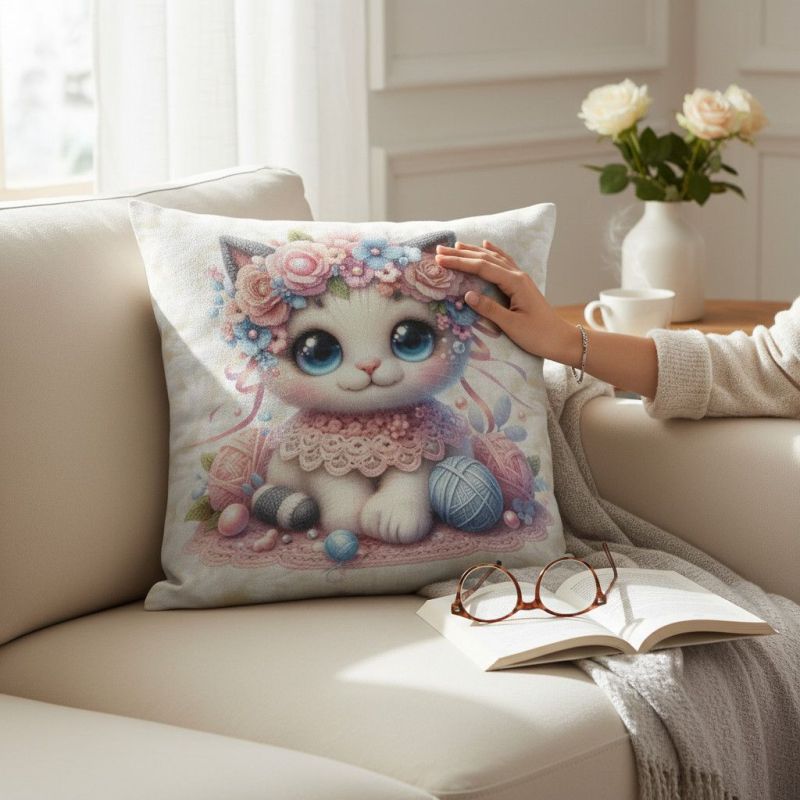 Poduszka Słodki Mały Kotek - Poduszka Dekoracyjna