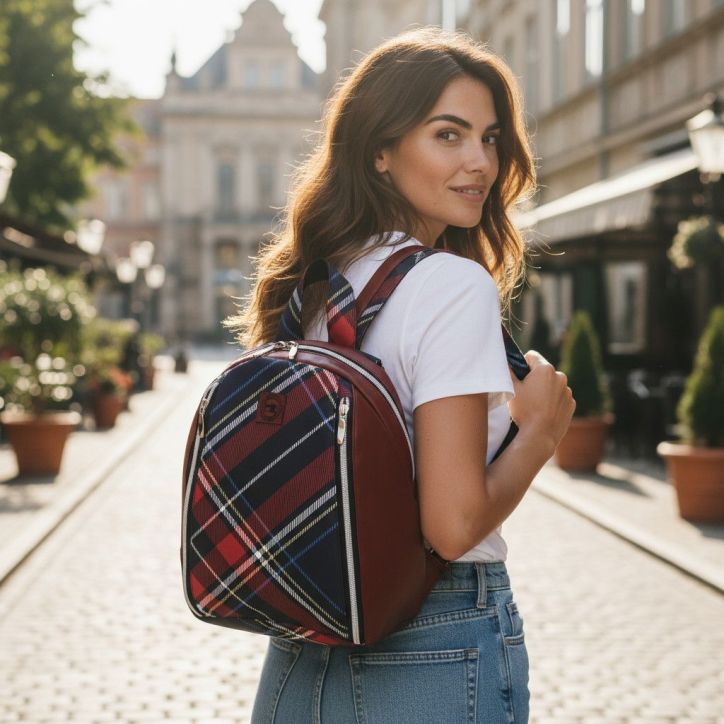 Mały Plecak Młodzieżowy Wzór Kratka