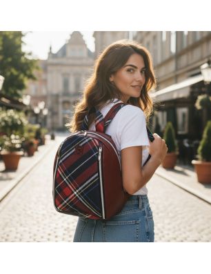 Mały Plecak Młodzieżowy Wzór Kratka