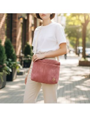 Torebka Sztruksowa w kolorze Ciemny Brudny Róż