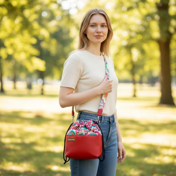 Torebka Fale Różowe Mała Sakiewka Torebka Fale Różowe Mała Sakiewka