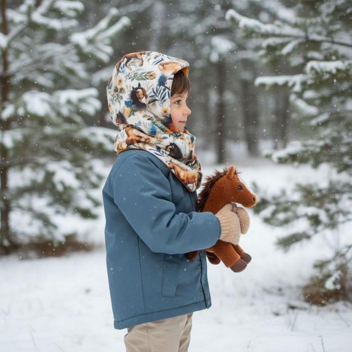 Komino kaptur dziecięcy - Konie