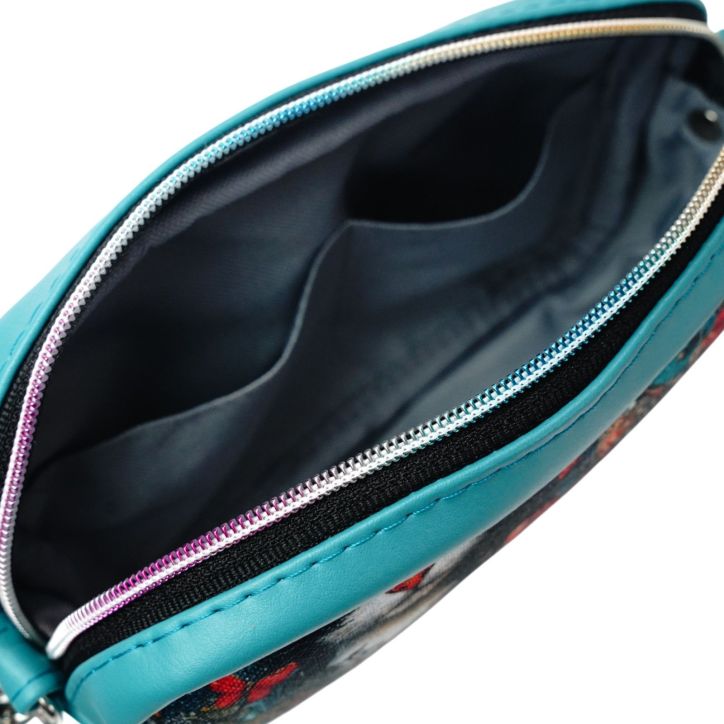Mini Torebka Box – Turkusowa z Motywem Kotów