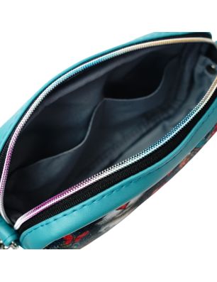 Szycie z pasją|Mini Torebka Box – Turkusowa z Motywem Kotów|Mini Torebki Prostokątne|SZYCIE Z PASJĄ