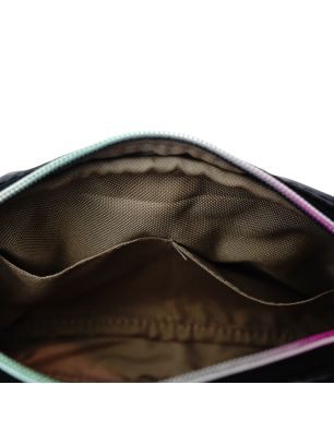 Wnętrze mini torebki box Purpurowy Ogród z kieszonką i podszewką