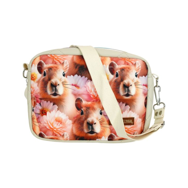 Torebka Box – Beżowa z Motywem Kapibary