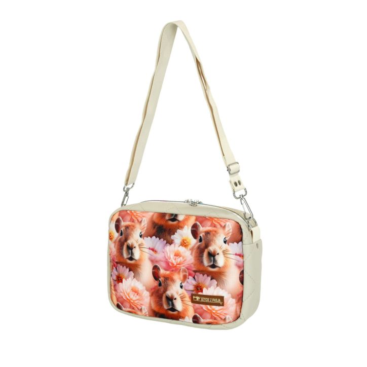 Torebka Box – Beżowa z Motywem Kapibary