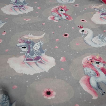 Bawełniany Worek do Przedszkola – Jednorożce i Łabędzie