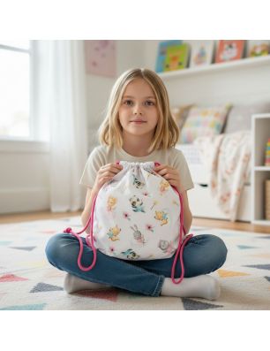 Szycie z pasją|Bawełniany Worek do Przedszkola – Bajkowe Zwierzątka z Różdżkami|Worki do przedszkola|SZYCIE Z PASJĄ
