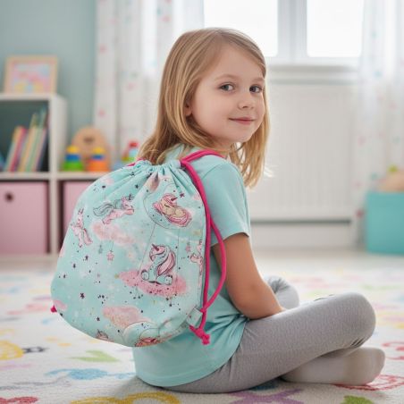 Worek do przedszkola jednorożce – bawełniany plecak