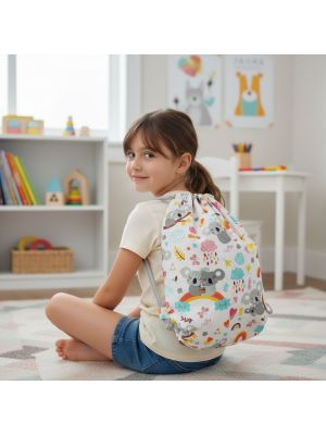 Worek do przedszkola koale i tęcze – bawełniany A4