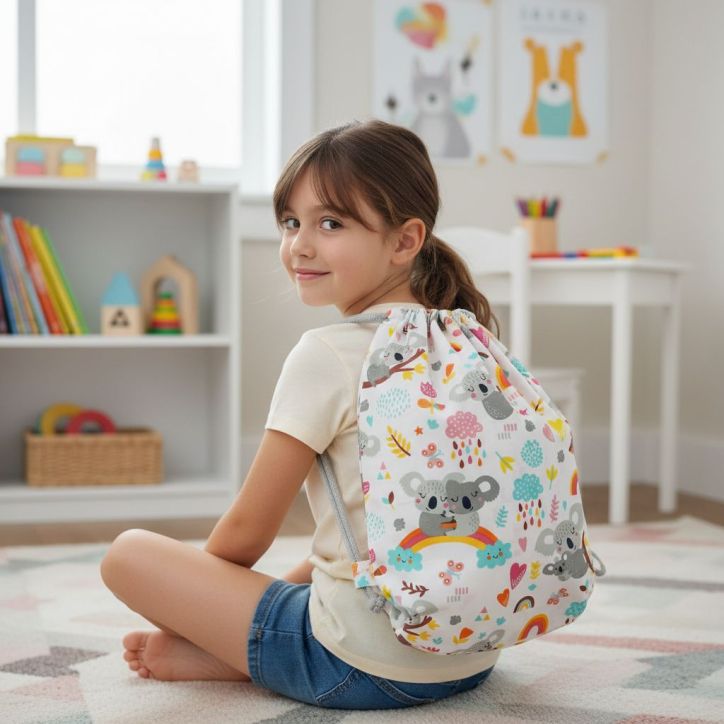 Bawełniany Worek do Przedszkola – Koale i Tęcze Bawełniany Worek do Przedszkola – Koale i Tęcze