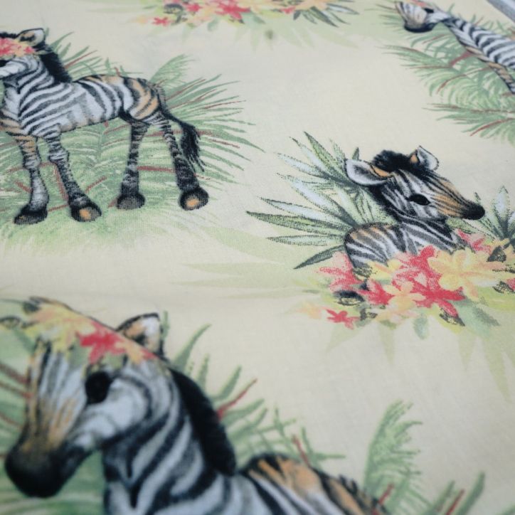 Bawełniany Worek do Przedszkola – Zebry w Tropikalnych Kwiatach