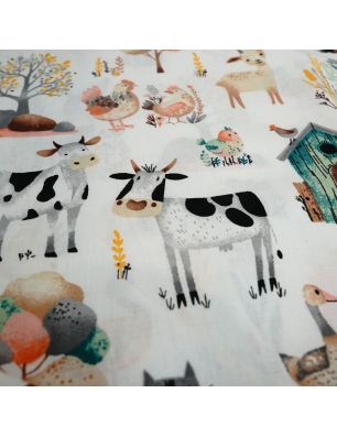 Szycie z pasją|Bawełniany Worek do Przedszkola – Wesoła Farma z Zwierzątkami|Worki do przedszkola|SZYCIE Z PASJĄ