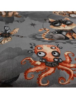 Szycie z pasją|Bawełniany Worek do Przedszkola – Steampunkowe Zwierzaki|Worki do przedszkola|SZYCIE Z PASJĄ