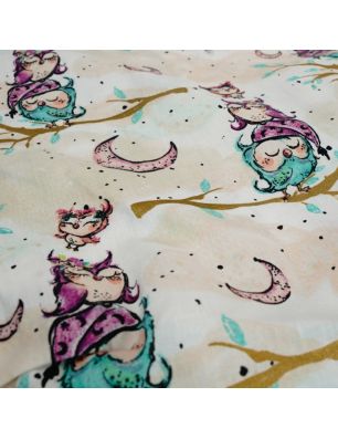 Szycie z pasją|Bawełniany Worek do Przedszkola – Sówki na Gałązkach|Worki do przedszkola|SZYCIE Z PASJĄ