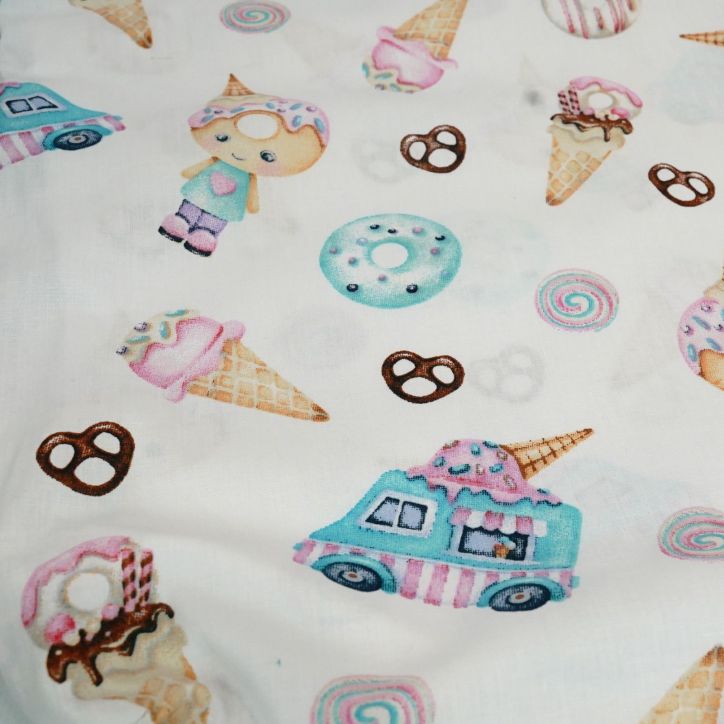 Bawełniany Worek do Przedszkola – Słodkie Lody i Donuty