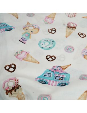 Szycie z pasją|Bawełniany Worek do Przedszkola – Słodkie Lody i Donuty|Worki do przedszkola|SZYCIE Z PASJĄ