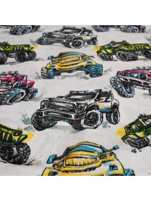 Bawełniany Worek do Przedszkola – Samochody Terenowe Monster Truck