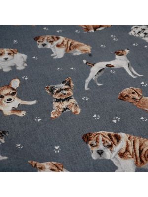 Bawełniany Worek do Przedszkola – Pieski na Grafitowym Tle