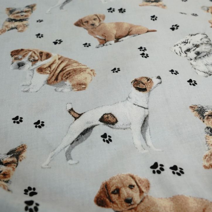 Bawełniany Worek do Przedszkola – Pieski i Łapki na Jasnym Tle