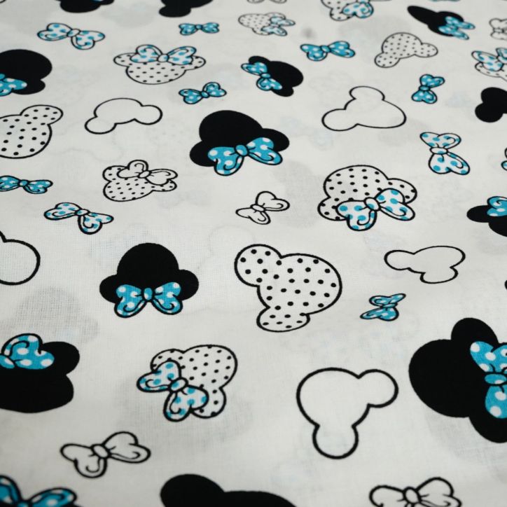 Bawełniany Worek do Przedszkola – Myszki z Miętowymi Kokardkami