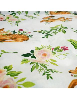 Szycie z pasją|Bawełniany Worek do Przedszkola – Leśne Zajączki z Kwiatami|Worki do przedszkola|SZYCIE Z PASJĄ