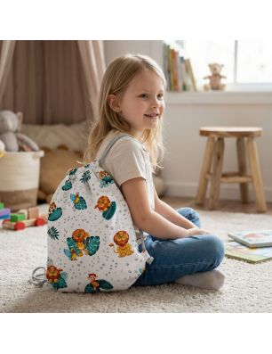 Bawełniany Worek do Przedszkola – Lwiątka z Dżungli