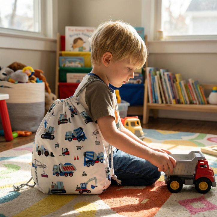 Bawełniany Worek do Przedszkola – Maszyny Budowlane Bawełniany Worek do Przedszkola – Maszyny Budowlane