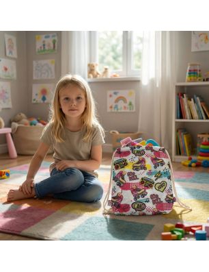 Bawełniany Worek do Przedszkola – Rolki i Boomboxy