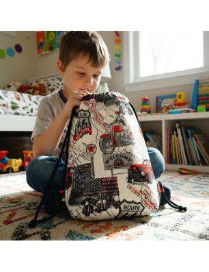 Bawełniany Worek do Przedszkola – Samochody i Motocykle Route 66