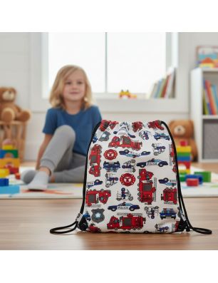 Szycie z pasją|Bawełniany Worek do Przedszkola – Straż Pożarna i Policja|Worki do przedszkola|SZYCIE Z PASJĄ