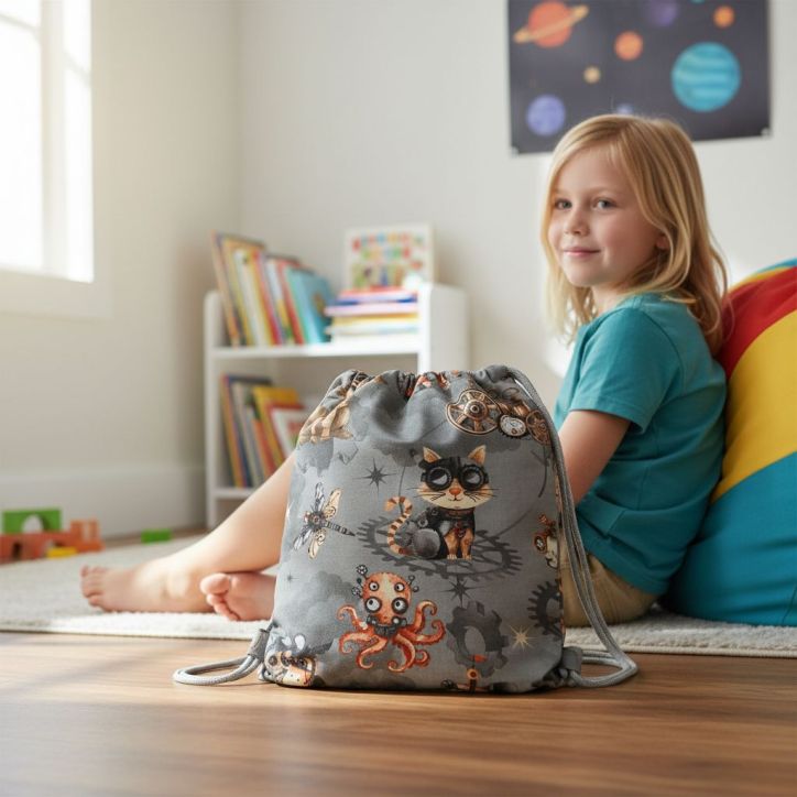 Bawełniany Worek do Przedszkola – Steampunkowe Zwierzaki Bawełniany Worek do Przedszkola – Steampunkowe Zwierzaki