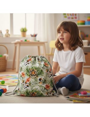 Szycie z pasją|Bawełniany Worek do Przedszkola – Tygrysy w Tropikach|Worki do przedszkola|SZYCIE Z PASJĄ