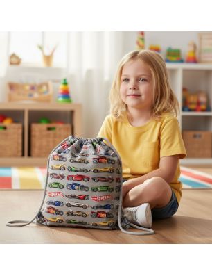 Szycie z pasją|Bawełniany Worek do Przedszkola – Super Auta|Worki do przedszkola|SZYCIE Z PASJĄ