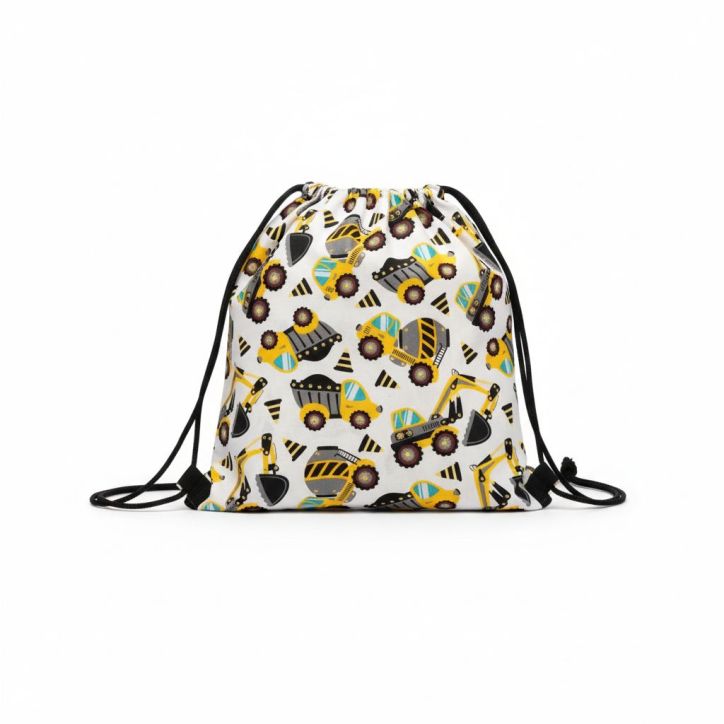 Bawełniany Worek do Przedszkola – Koparki i Wywrotki