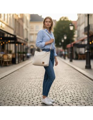 Torebka-Plecak Beżowy ze Sztruksu – 2w1 Handmade